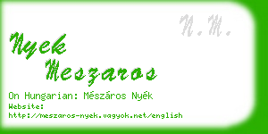 nyek meszaros business card